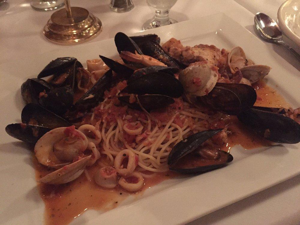 Frutti Di Mare · Clams, mussels, calamari, fish, and shrimp on a Fra Diavlo sauce over spaghetti.