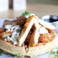 Golden Goat Chicken and Waffle · 