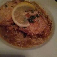 Chicken French · Sauteed egg battered chicken breast, served with a garlic-lemon-sherry wine sauce, angel hai...