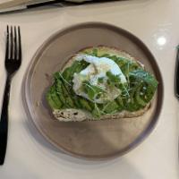 Avocado Toast · Rustic bread, ricotta cheese, avocado, red pepper flakes, lemon juice and olive oil.