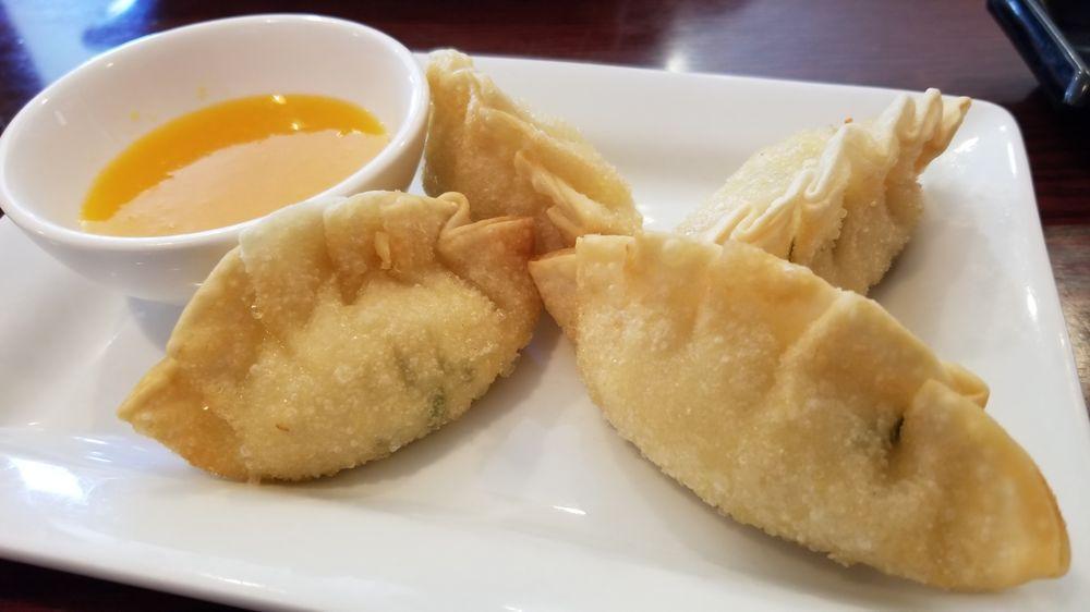 3 Cheese Samosa · 4 pieces. Indian paneer, cream cheese, cheddar, minced onions and served with mango chutney.