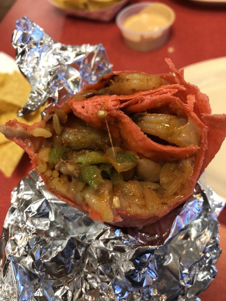 Shrimp Fajitas Burrito · 