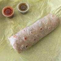 Carnitas Burrito · Shredded pork, guacamole and pico de gallo.