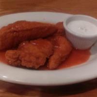 Buffalo Chicken Sub · Chicken tenders dipped in choice of hot or mild sauce topped with mozzarella and cheddar che...