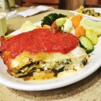 Spinach Lasagna · A delicious spinach and cheese lasagna (ricotta, Asiago, Parmesan, mozzarella, and romano) w...