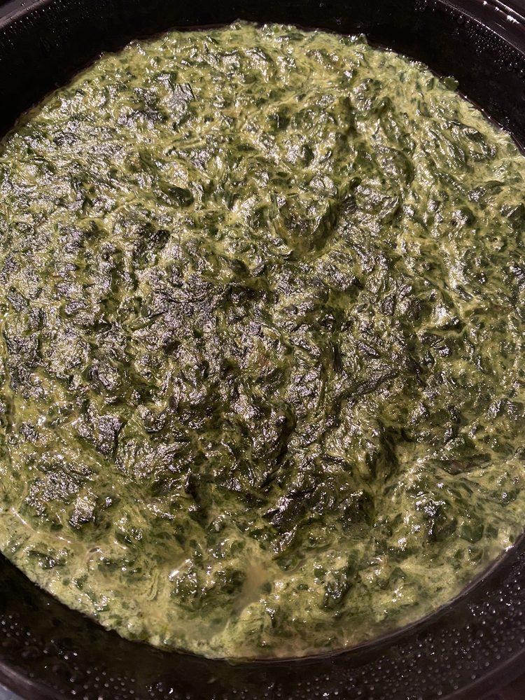 Creamed Spinach · Cooked to creamy texture with mixture of homemade ingredients.
