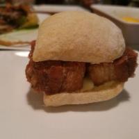 Little Pork Belly Sandwich with Pickled Shishito Alioli · 