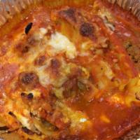 Lasagna · Beef, sausage, mozzarella, ricotta and marinara.