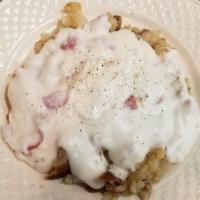 Creamed Chipped Beef · Served on toast with home fries.