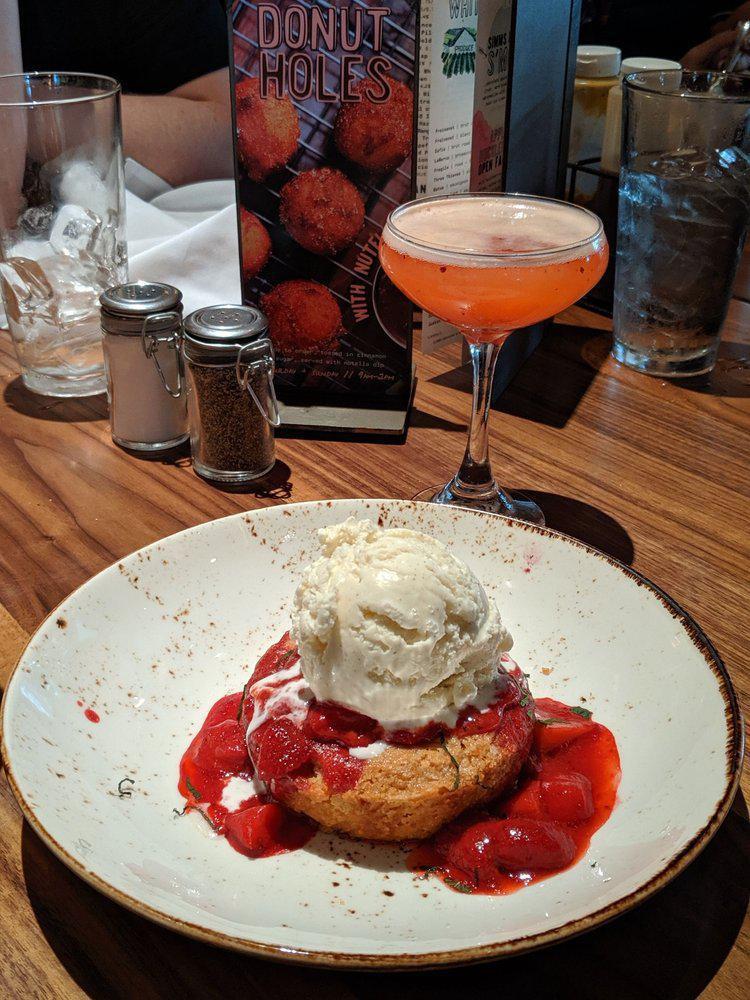 Butter Cake · Minted strawberry compote, vanilla bean ice cream. 1240 calories.