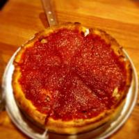 Deep Dish Pizza · Pan pizza topped with beggars special blend deep dish sauce and seasoning. Add toppings for ...