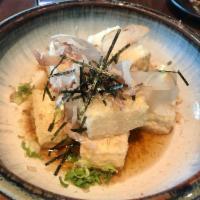 Agedashi Tofu · Fried silken tofu in a fish dashi broth.
