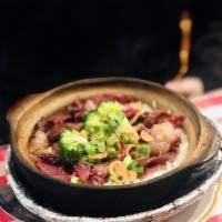 Chinese Sausage Hot Pot Rice · 