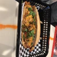 Buffalo Chicken Philly · Marinated Buffalo grilled chicken, sauteed onions, mushrooms and fresh jalapeno topped with ...