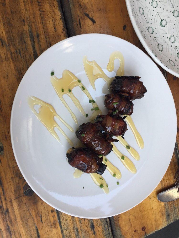 Bacon Wrapped Cabrales Stuffed Dates · 