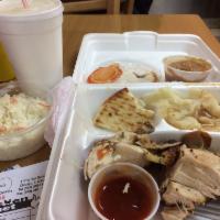 1/2 White Chicken Meal · Served with pita bread, 2 side and choice of sauce.