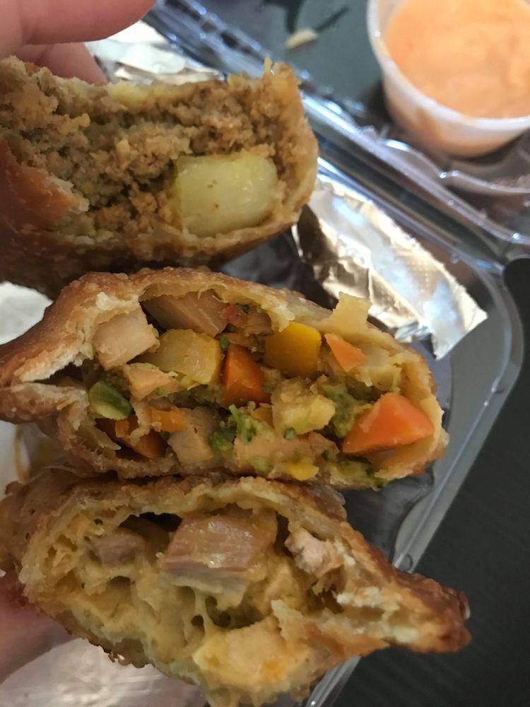 Picken Chicken Empanada · Chopped chicken seasoned with our famous sofrito and mixed vegetables.
