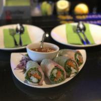 Fresh Rolls · wo rolls with the freshest of ingredients, wrapped in soft rice skin and cut into four piece...