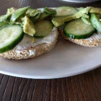 The Special Bagel · Bagel, cream cheese, cucumber, avocado and lemon sauce.