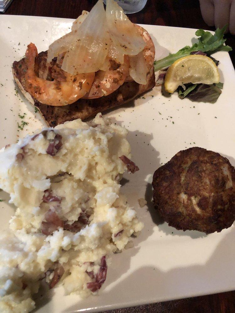 Seafood Platter · Featuring the catch of the day, a crab cake and your choice of shrimp.