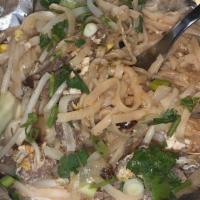 Samurai Pad Thai · Our creative blend of the well-known stir-fried Thai noodle with eggs, bean sprout, green on...