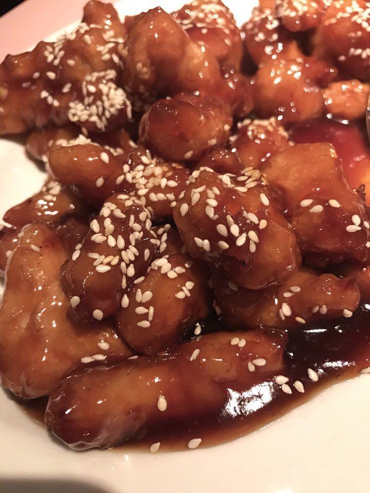 Sesame Chicken · Diced chicken breaded and deep fried with sesame seeds and sauteed with teriyaki sauce.