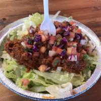 Skinny Burrito Bowl · Beans, Rice, Lettuce, Pico de Gallo, and Choice of Meat.  
Choice of 2x Fresh Salsa on the s...