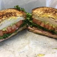 Club Sandwich · Bacon, Turkey, Ham, Lettuce, Tomato and Avocado.