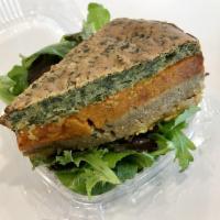 Pumpkin Cashew Quiche · Our gluten free quiche packed with layers of mashed Japanese pumpkin, homemade cashew cheese...