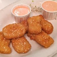 Baked Soy Nuggets · With fresh herbed vegan mayo. Contain sesame.