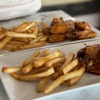 Bone In Wings Lunch · Includes celery & choice of ranch or blue cheese. Mild, hot, honey BBQ, teriyaki, and sweet ...