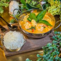 Red Curry · Little spicy. The traditional red curry paste. Enticing with a smell, earthly Thai taste and...