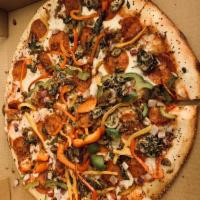 Classic Pizza · Pizza sauce, house cheese blend, pepperoni, Italian sausage, red onions mushrooms and tri-be...