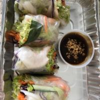 Fried Spring Rolls · Vegan. 4 piece. Crispy golden spring rolls with veggies and vermicelli served sweet chili sa...