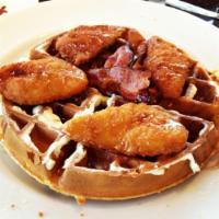 Chicken and Waffle · Crispy fried chicken and waffle.