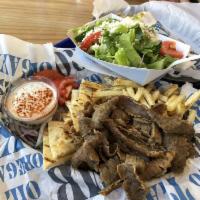 Gyro Plate · Any one of our three gyro meats (beef/lamb, pork, or chicken) served with french fries, side...