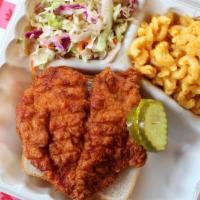 Boneless Breast · Boneless white breast served with 2 slices of white bread, pickles and our house ranch. Add ...