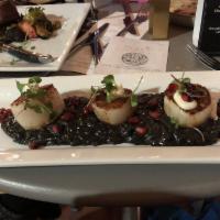 Sea Scallop and Squid Ink Risotto Dinner · 