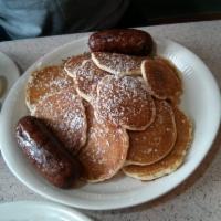 Silver Dollar Pancakes with Meat · 