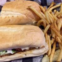Chicken Philly · Grilled chicken, with sauteed onions, mushrooms, melted Provolone cheese, lettuce, tomato, a...