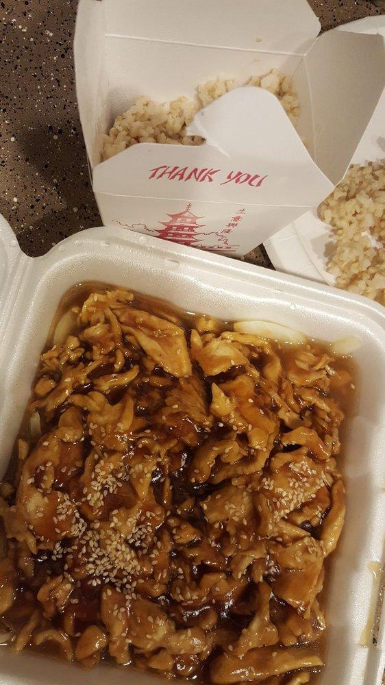 Teriyaki Chicken · White meat chicken sauteed with teriyaki sauce, topped with sesame seed and served with white onion. Served with your choice of rice.