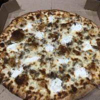 White Pizza · Olive oil, garlic and oregano based pizza, with mozzarella and ricotta cheese no marinara sa...