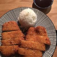 Chicken Katsu · Breaded, deep-fried chicken with special sauce. Served with steam rice.