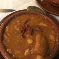 Fabada Asturiana · A specialty of the house. Faba beans soup from Asturias.
