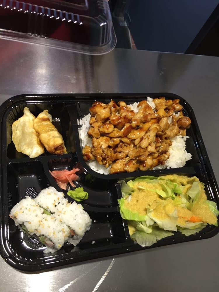 Chicken Teriyaki Bento Box · served with 2pc dumpling and 4pc california roll and  salad. please choose fried rice OR steam rice