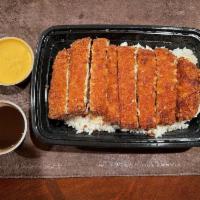 Chicken Katsu · Breaded Chicken cutlet served with steamed rice, drizzled with katsu sauce and spicy mayo. S...