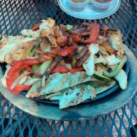 Fajitas · Sizzling chicken or steak with onions and bell peppers shrimp fajitas.