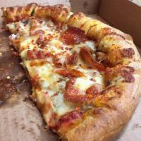 Famous Pizza · Pepperoni, mushrooms. Italian sausage and extra cheese.