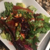 Southern Cobb Salad · Romaine lettuce, shredded carrots, boiled eggs, tomatoes, blue cheese, corn, bacon, avocado,...