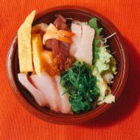 Chirashi Don Combo · Assorted dishes over sushi rice.